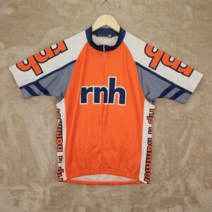 rnh bike Cycle 3/4 Zip Cycling Jersey Men's Size L Orange T-Shirt Short Sleeve